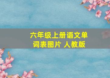 六年级上册语文单词表图片 人教版